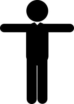 Man Standing With Extended Arms To Sides Line Art Illustration Svg, Free Vectors File